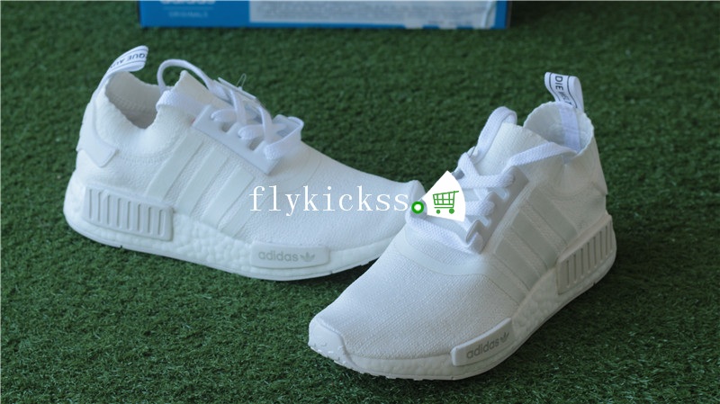 Real Boost Adidas Originals NMD R1 PK Triple White BA8630